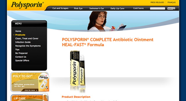 Polysporin.ca Website